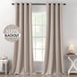 MIULEE 100% Blackout Linen Curtains for Bedroom 52x90 Inches Natural Beige