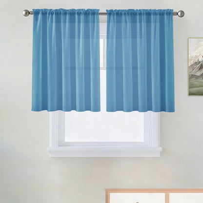 SpaceDresser Sheer Voile Curtains for Living Room 84 Inch Long 2 Panels