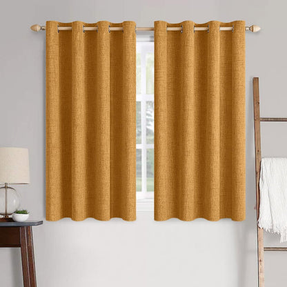 MIULEE 100% Blackout Linen Curtains for Bedroom 52x90 Inches Natural Beige