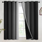 SimpleHome Ombre Black to Grey White Curtains for Living Room 52Wx84L
