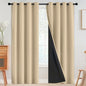 SimpleHome Cream 100% Blackout Curtains Room Darkening Living Room 84 Inch
