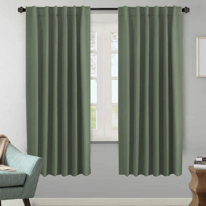 H.VERSAILTEX Blackout Curtains Thermal Insulated Window Treatment Panels Room Darkening Blackout Drapes for Living Room Back Tab/Rod Pocket Bedroom Draperies, 52 x 84 Inch, Light Sage, 2 Panels