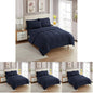 Sweet Home Collection 5 Piece Comforter Set Bag Solid Color All Season Soft Down Alternative Blanket & Luxurious Microfiber Bed Sheets, Navy, Twin