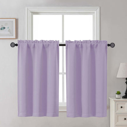 Gwine Black Tier Curtains 24 Inch Long 2 Panels for Kitchen