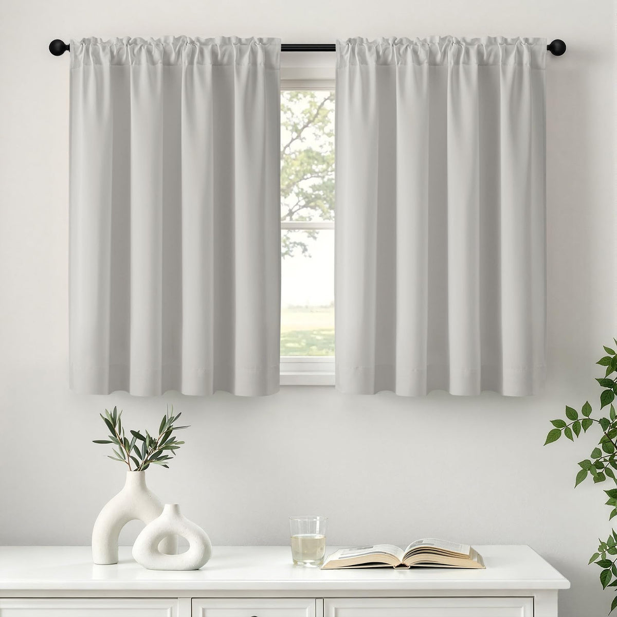 MIULEE Halloween Black Blackout Curtains for Bedroom Room 40"x63" 2 Panels