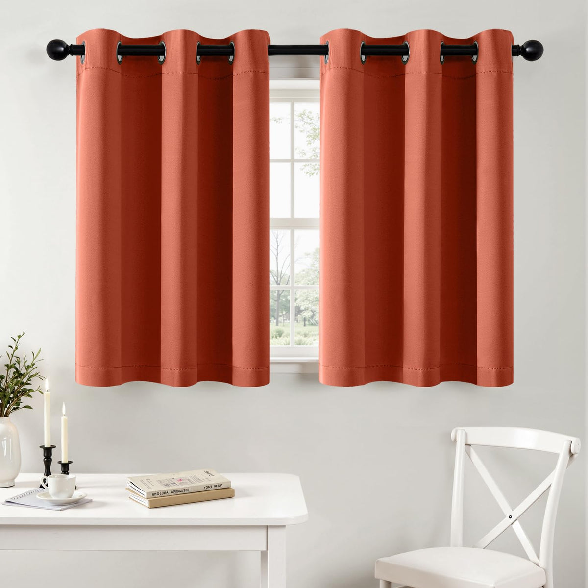 MIULEE Blackout Curtains for Bedroom 2 Panels 40 x 63 Inch Long Black