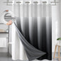 No Hook Shower Curtain and Liner Set, Ombre Black and White, 71x74