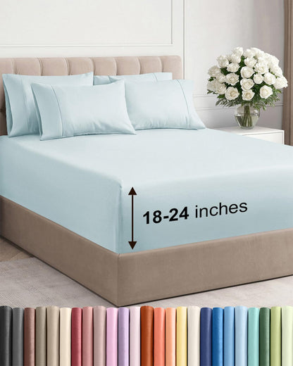 CGK Extra Deep King Sheet Set - 6pc Cooling Sheets - White