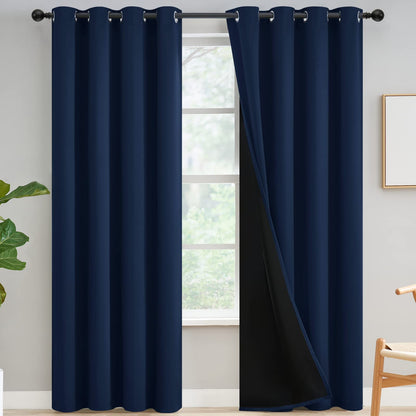 Yakamok Emerald Green Blackout Curtains 84 inches for Living Room, 52" Wide