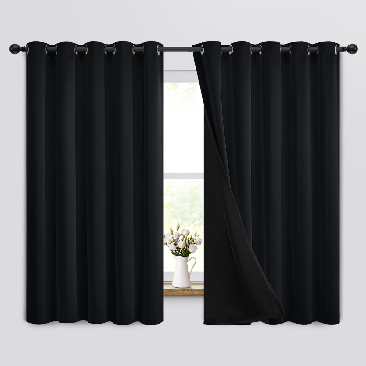 Yakamok Emerald Green Blackout Curtains 84 inches for Living Room, 52" Wide