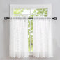 ALIGOGO Short White Lace Kitchen Curtains 36 Length 2 Panels W26 x L36 Inch