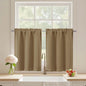 Black Cafe Curtains 24 Inch Length, Light Blocking Short Kitchen Window Curtains Over Sink, Half Window Blackout Drapes Tier Rod Pocket for Bathroom Basement Cabinet, 2x30Wx24L Inches