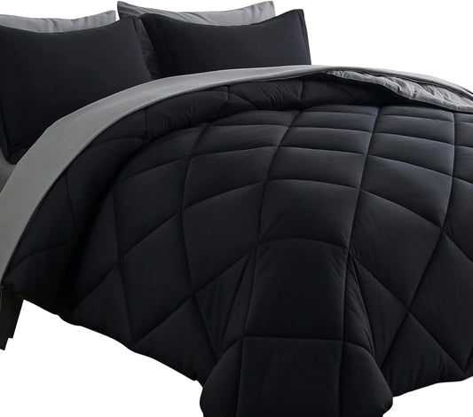 Cosybay 7pcs Reversible Comforter Set Full Down Alternative Bedding Sets