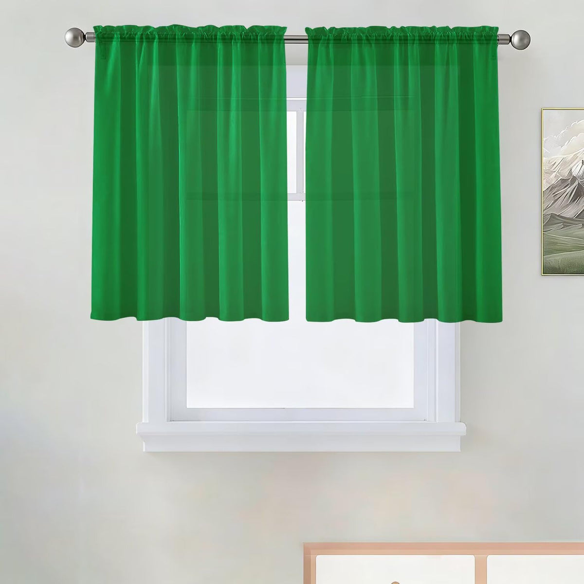 SpaceDresser Sheer Voile Curtains for Living Room 84 Inch Long 2 Panels