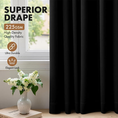 MIULEE Halloween Black Blackout Curtains for Bedroom Room 40"x63" 2 Panels