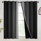 SimpleHome Ombre Black to Grey White Curtains for Living Room 52Wx84L