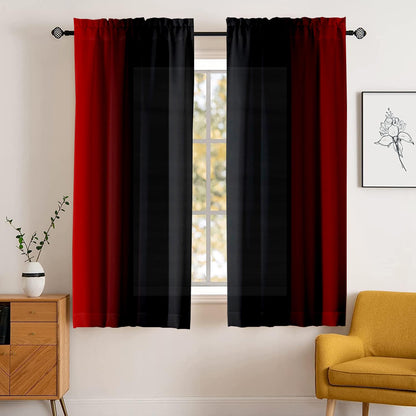 Burnt Orange Curtains 84 Inch Length for Living Room,2 Panels