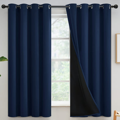 Yakamok Emerald Green Blackout Curtains 84 inches for Living Room, 52" Wide