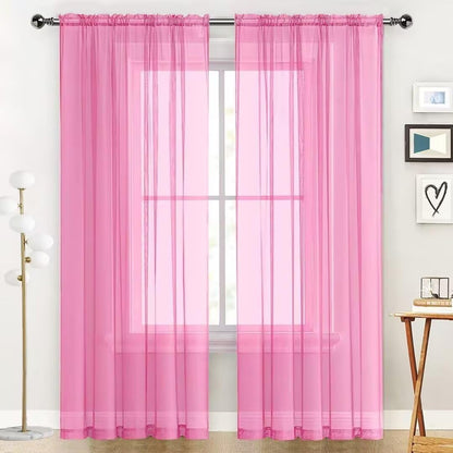 SpaceDresser Sheer Voile Curtains for Living Room 84 Inch Long 2 Panels