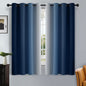 SimpleHome Ombre Black to Grey White Curtains for Living Room 52Wx84L