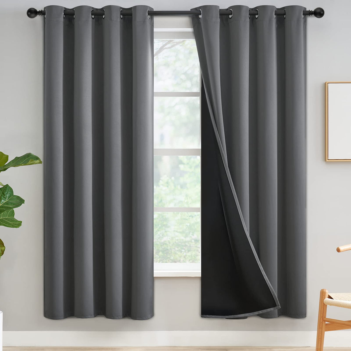Yakamok Emerald Green Blackout Curtains 84 inches for Living Room, 52" Wide