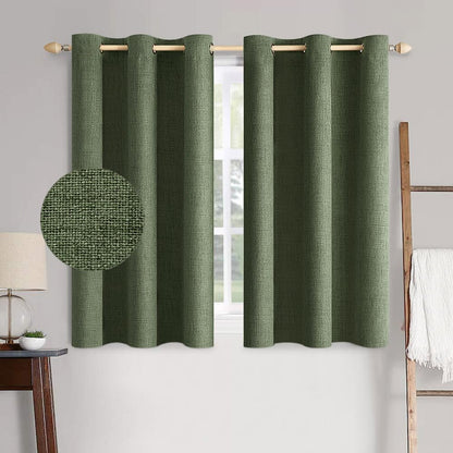 MIULEE 100% Blackout Linen Curtains for Bedroom 52x90 Inches Natural Beige