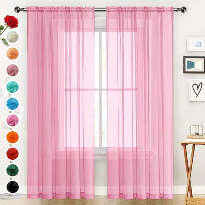 SpaceDresser Sheer Voile Curtains for Living Room 84 Inch Long 2 Panels