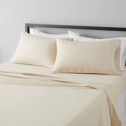 Amazon Basics Lightweight Super Soft Easy Care Breathable Microfiber 4 Piece Bed Sheets Set with 14-Inch Deep Pockets, Full, Navy Blue, Solid