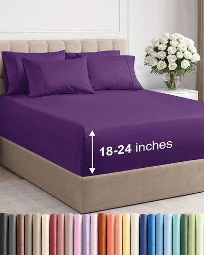 CGK Extra Deep King Sheet Set - 6pc Cooling Sheets - White