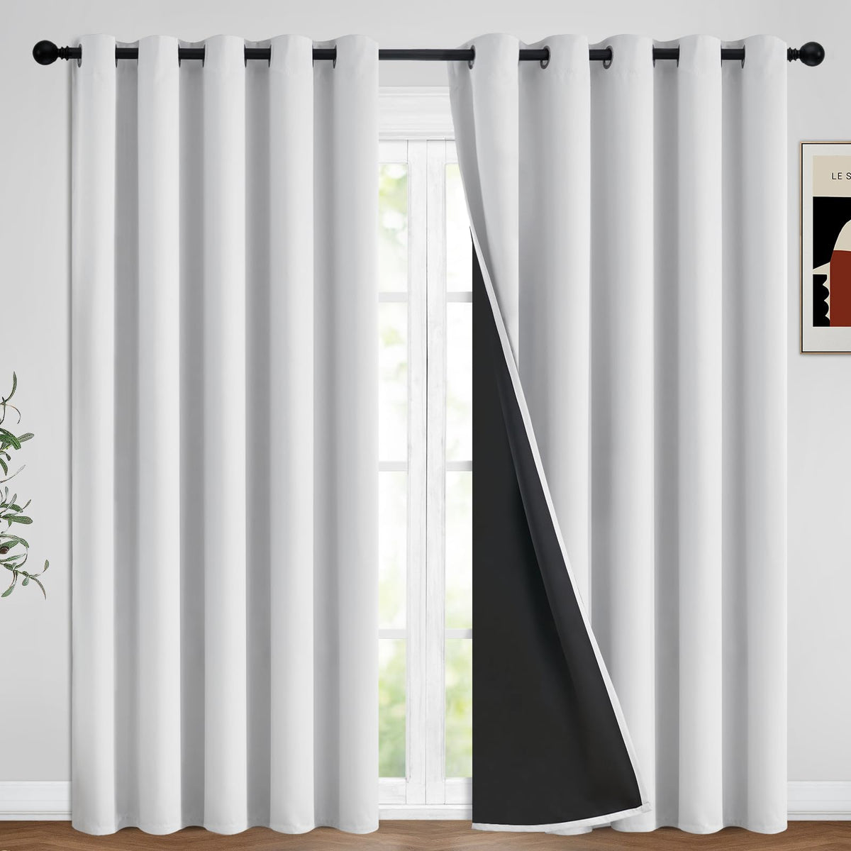 Yakamok Emerald Green Blackout Curtains 84 inches for Living Room, 52" Wide