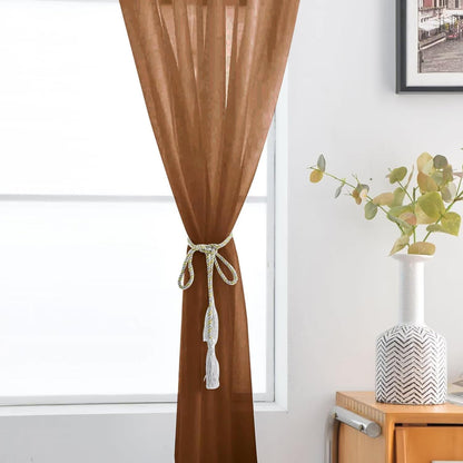 SpaceDresser Sheer Voile Curtains for Living Room 84 Inch Long 2 Panels