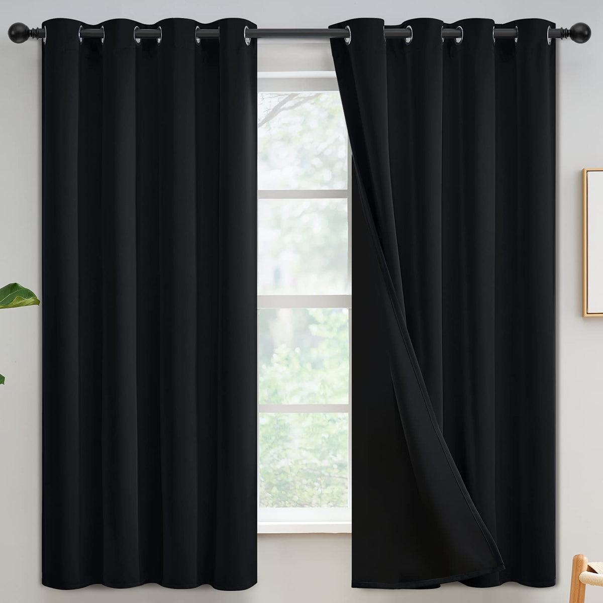 Yakamok Emerald Green Blackout Curtains 84 inches for Living Room, 52" Wide