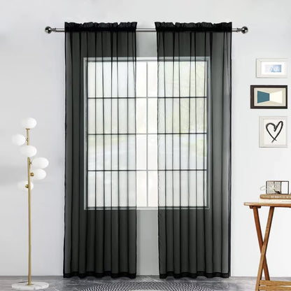 SpaceDresser Sheer Voile Curtains for Living Room 84 Inch Long 2 Panels