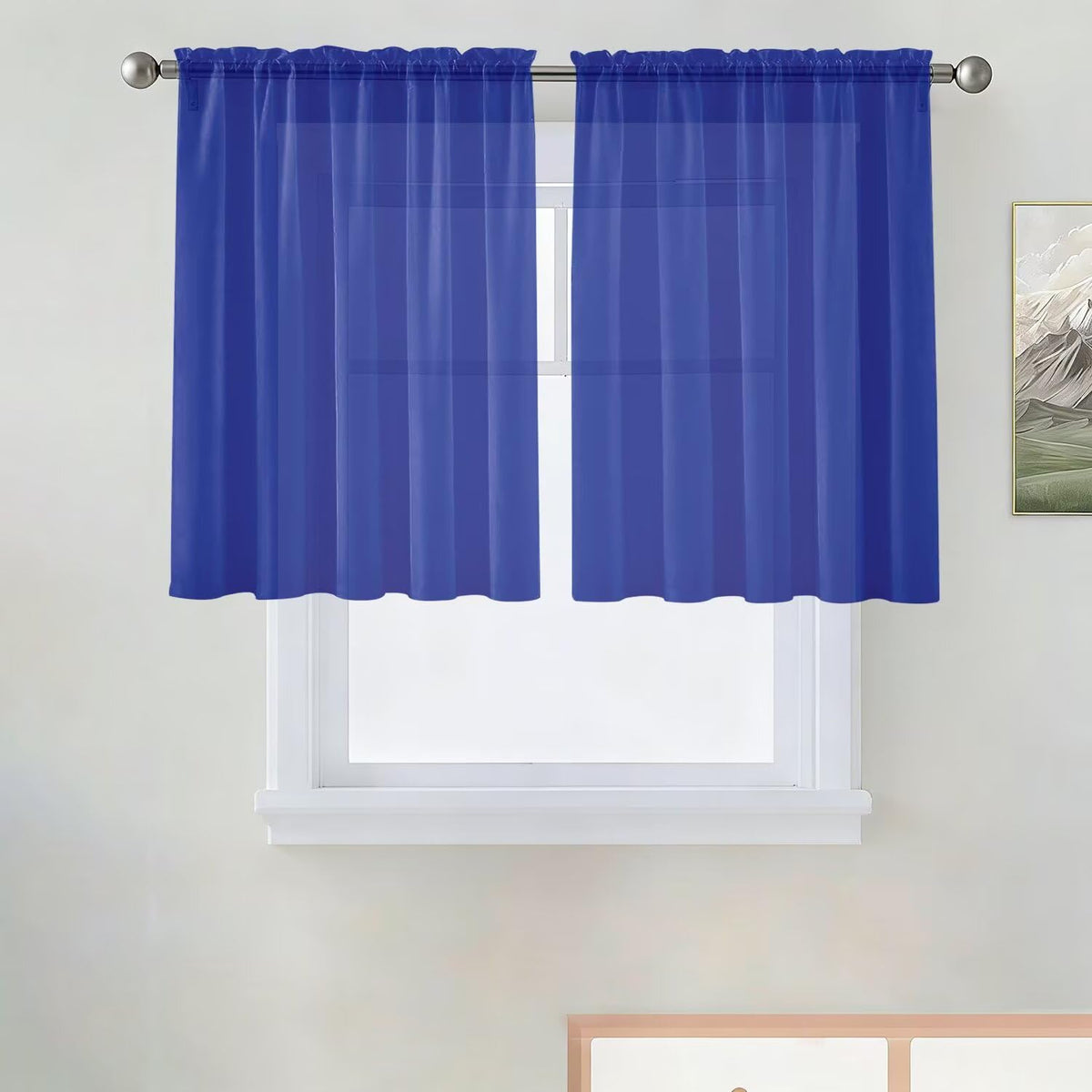 SpaceDresser Sheer Voile Curtains for Living Room 84 Inch Long 2 Panels