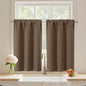 Black Cafe Curtains 24 Inch Length, Light Blocking Short Kitchen Window Curtains Over Sink, Half Window Blackout Drapes Tier Rod Pocket for Bathroom Basement Cabinet, 2x30Wx24L Inches