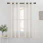 NICETOWN Semi Sheer Linen Ivory Curtains for Bedroom, W52xL84, 2 Panels