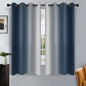 SimpleHome Ombre Black to Grey White Curtains for Living Room 52Wx84L