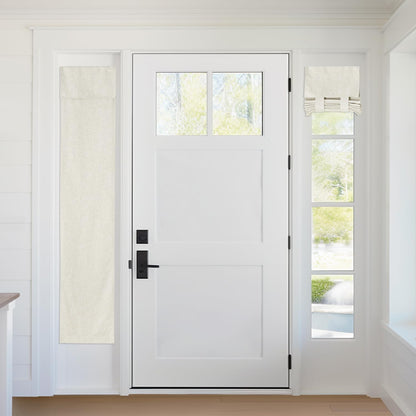 RYB HOME Blackout French Door Curtain, No Drill, W26 x L69, Black, 1 Panel