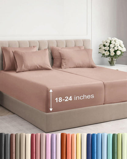 CGK Extra Deep King Sheet Set - 6pc Cooling Sheets - White