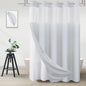 No Hook Shower Curtain and Liner Set, Ombre Black and White, 71x74