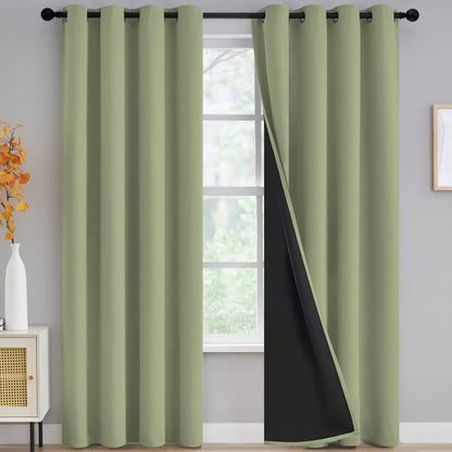 Yakamok Emerald Green Blackout Curtains 84 inches for Living Room, 52" Wide