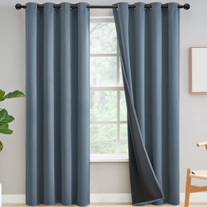 Yakamok Emerald Green Blackout Curtains 84 inches for Living Room, 52" Wide