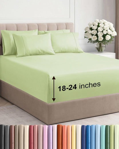 CGK Extra Deep King Sheet Set - 6pc Cooling Sheets - White