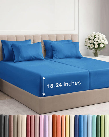 CGK Extra Deep King Sheet Set - 6pc Cooling Sheets - White