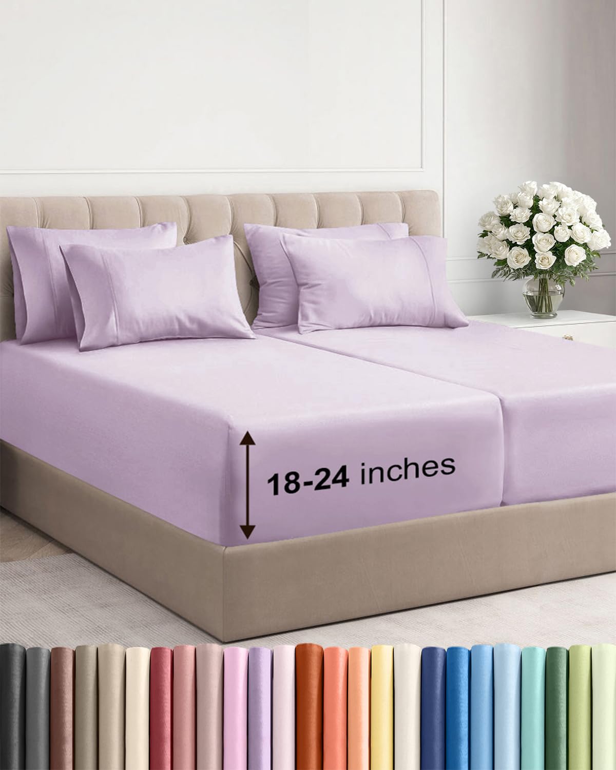 CGK Extra Deep King Sheet Set - 6pc Cooling Sheets - White