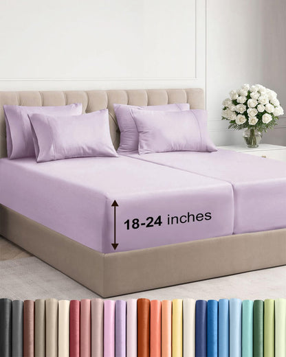 CGK Extra Deep King Sheet Set - 6pc Cooling Sheets - White