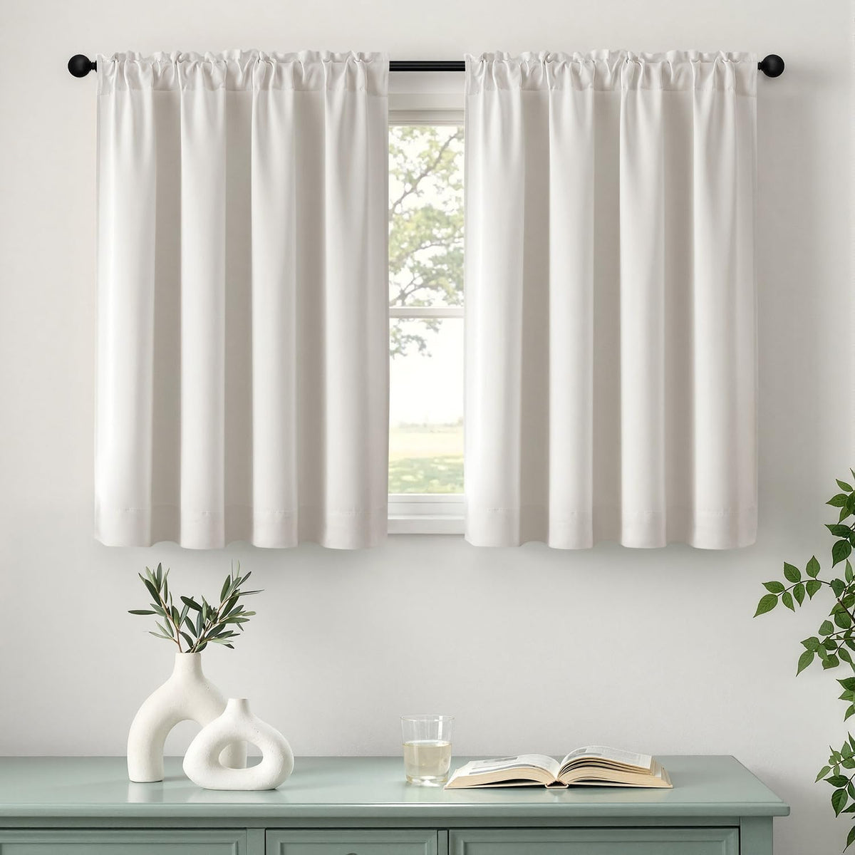 MIULEE Halloween Black Blackout Curtains for Bedroom Room 40"x63" 2 Panels