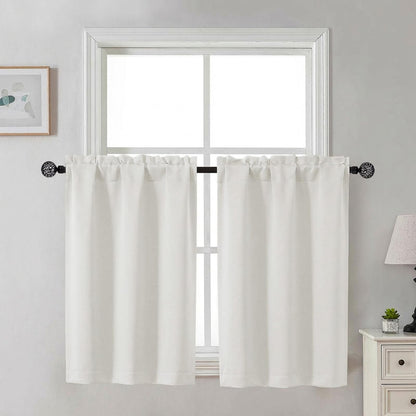 Gwine Black Tier Curtains 24 Inch Long 2 Panels for Kitchen