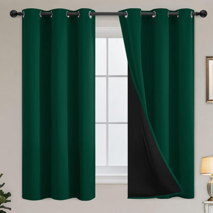 Yakamok Emerald Green Blackout Curtains 84 inches for Living Room, 52" Wide