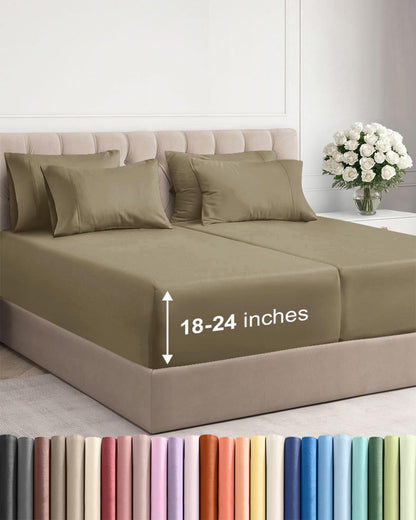 CGK Extra Deep King Sheet Set - 6pc Cooling Sheets - White